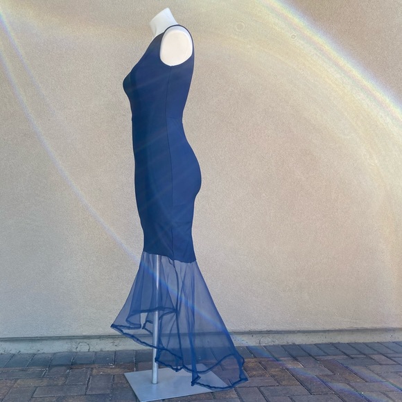 Marine Mermaid Tule Tale Bodycon Cocktail Dress - Picture 9 of 9